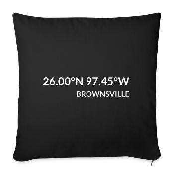 Brownsville, Texas, USA Coordinates - Sofa pillowcase 17,3'' x 17,3'' (45 x 45 cm) - black - Front