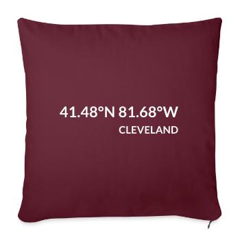 Cleveland Ohio USA Koordinaten - Sofakissenbezug 45 x 45 cm - Burgunderrot - Vorne