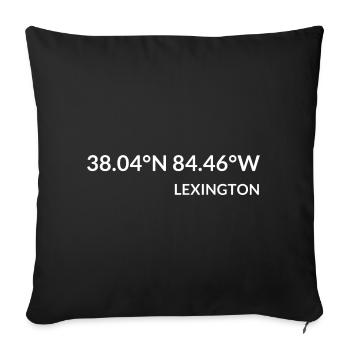 Lexington, Kentucky, USA Coordinates - Sofa pillowcase 17,3'' x 17,3'' (45 x 45 cm) - black - Front