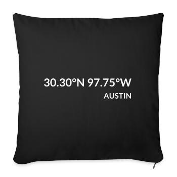 Austin Texas USA Koordinaten - Sofakissenbezug 45 x 45 cm - Schwarz - Vorne