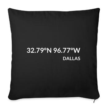 Dallas, Texas, États-Unis - Housse de coussin décorative 45 x 45 cm - noir - Devant