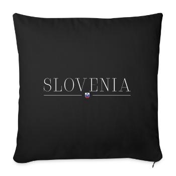 Slowenien Stil Design T-Shirt - Sofakissenbezug 45 x 45 cm - Schwarz - Vorne