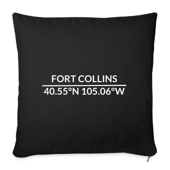 Fort Collins Colorado USA Koordinaten - Sofakissenbezug 45 x 45 cm - Schwarz - Vorne