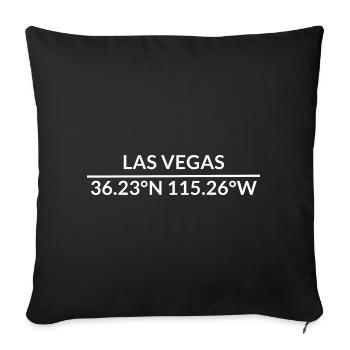 Las Vegas, Nevada, USA Coordinates - Sofa pillowcase 17,3'' x 17,3'' (45 x 45 cm) - black - Front