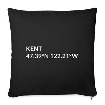 Kent Washington USA Koordinaten - Sofakissenbezug 45 x 45 cm - Schwarz - Vorne