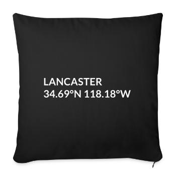 Lancaster California USA Koordinaten - Sofakissenbezug 45 x 45 cm - Schwarz - Vorne