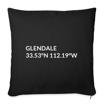 Glendale, Arizona, USA Coordinates - Sofa pillowcase 17,3'' x 17,3'' (45 x 45 cm) - black - Front