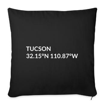 Tucson, Arizona, États-Unis Coordonnées - Housse de coussin décorative 45 x 45 cm - noir - Devant