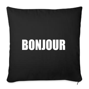 Bonjour - Sofa pillowcase 17,3'' x 17,3'' (45 x 45 cm) - black - Front