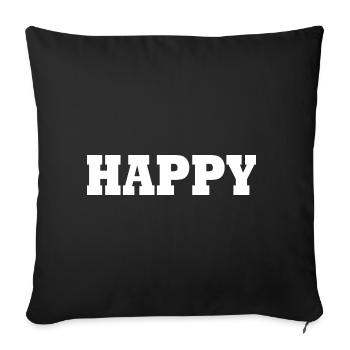 Happy - Sofakissenbezug 45 x 45 cm - Schwarz - Vorne