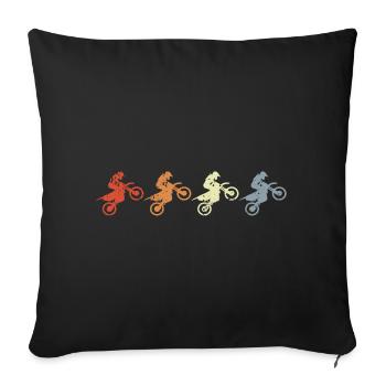 Motocross Motorcycles Vintage - Sofa pillowcase 17,3'' x 17,3'' (45 x 45 cm) - black - Front