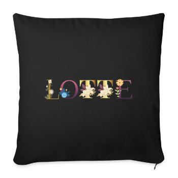 Le nom LOTTE est orné de fleurs - Housse de coussin décorative 45 x 45 cm - noir - Devant
