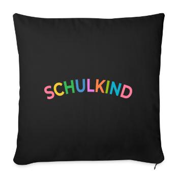 Erste Klasse - Schulkind - Name eintragen - Sofakissenbezug 45 x 45 cm - Schwarz - Vorne