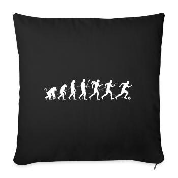 Évolution de la silhouette de course vers le football - Housse de coussin décorative 45 x 45 cm - noir - Devant