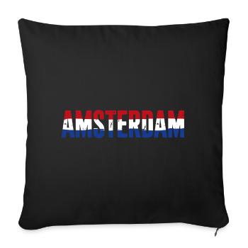 Amsterdam Flag Netherlands Vintage - Sofa pillowcase 17,3'' x 17,3'' (45 x 45 cm) - black - Front