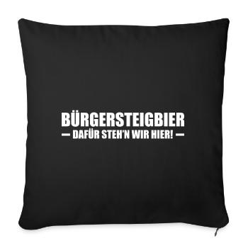 Bürgersteigbier dafür steh'n Ortskontrollfahrt OKF - Sofakissenbezug 45 x 45 cm - Schwarz - Vorne