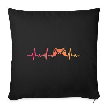 Konsolencontroller Sunset Heartbeat Gamer - Sofakissenbezug 45 x 45 cm - Schwarz - Vorne