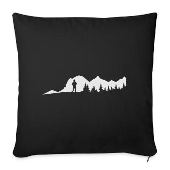 Gift idea for mountain hikes in the mountains - Sofa pillowcase 17,3'' x 17,3'' (45 x 45 cm) - black - Front