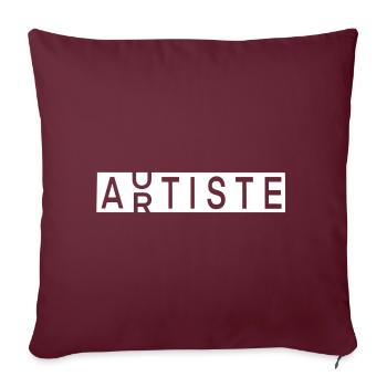 Artist / Autistic - Sofa pillowcase 17,3'' x 17,3'' (45 x 45 cm) - burgundy - Front