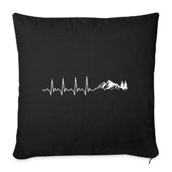 Heartbeat Peaks and Pines - Sofa pillowcase 17,3'' x 17,3'' (45 x 45 cm) - black - Front