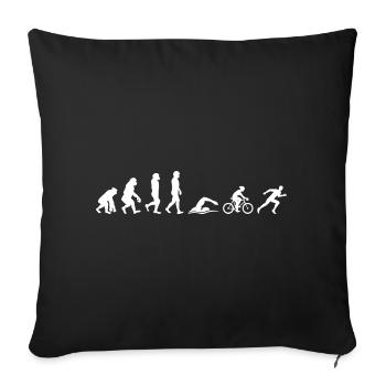 Schwimmen Radfahren Laufen Triathlon Triathlet Evolution Lustig - Sofakissenbezug 45 x 45 cm - Schwarz - Vorne
