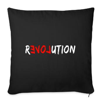 Love Revolution - Sofa pillowcase 17,3'' x 17,3'' (45 x 45 cm) - black - Front