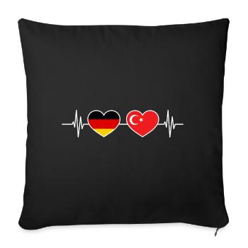 Heartbeat Germany Turkey - Sofa pillowcase 17,3'' x 17,3'' (45 x 45 cm) - black - Front