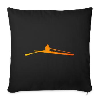 Herren Damen Ruderer Rudern Rowing - Sofakissenbezug 45 x 45 cm - Schwarz - Vorne