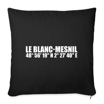 Le Blanc-Mesnil Koordinaten - Sofakissenbezug 45 x 45 cm - Schwarz - Vorne