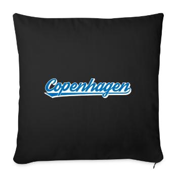 Copenhagen Lettering Blue-White Graphic - Sofa pillowcase 17,3'' x 17,3'' (45 x 45 cm) - black - Front