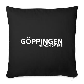 Göppingen coordinates - Sofa pillowcase 17,3'' x 17,3'' (45 x 45 cm) - black - Front