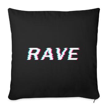 Techno Rave Festival Electro Musik Raver - Sofakissenbezug 45 x 45 cm - Schwarz - Vorne