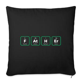 Father - Tableau Périodique, Design Original - Housse de coussin décorative 45 x 45 cm - noir - Devant