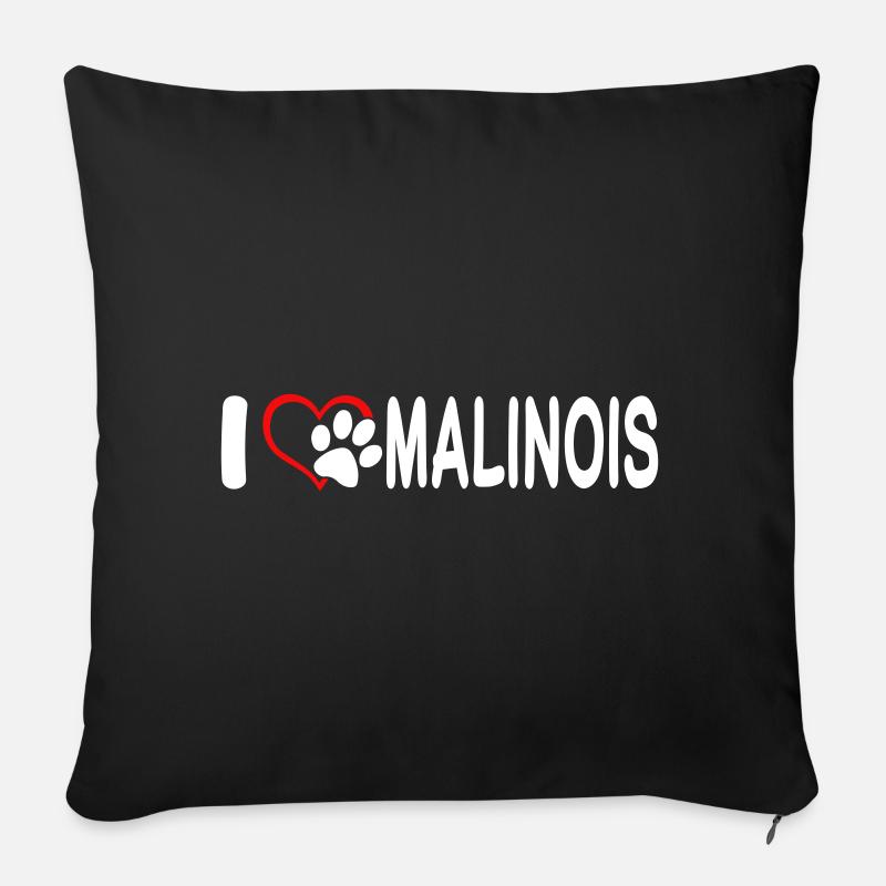 Ich Liebe Malinois - Sofakissenbezug 45 x 45 cm - Schwarz