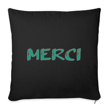 MERCI. MAÎTRESSE. MAÎTRE. MERCI MAÎTRESSE - Housse de coussin décorative 45 x 45 cm - noir - Devant