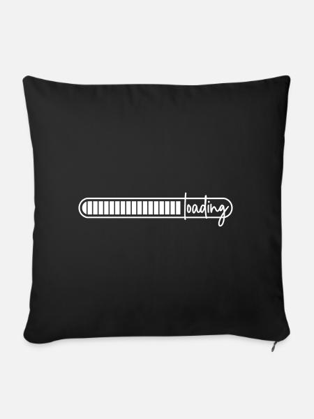 Ladebalken - lädt - wird geladen - loading - Sofakissenbezug 45 x 45 cm - Schwarz