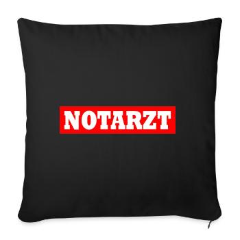Notarzt - Sofakissenbezug 45 x 45 cm - Schwarz - Vorne