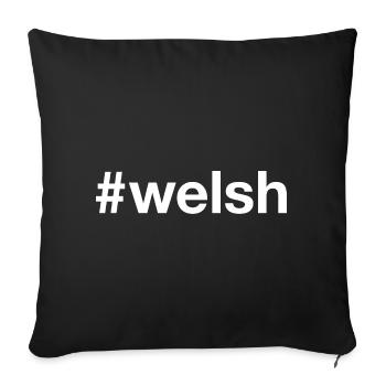 WELSH Wales Hashtag - Sofakissenbezug 45 x 45 cm - Schwarz - Vorne