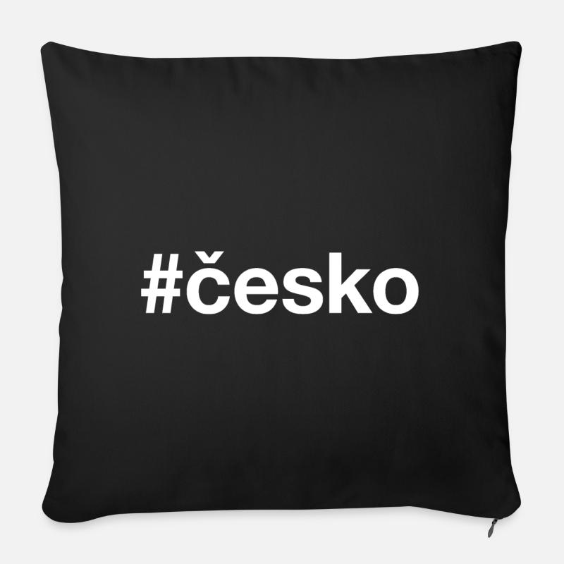 Tschechien Czech Cesko Hashtag - Sofakissenbezug 45 x 45 cm - Schwarz