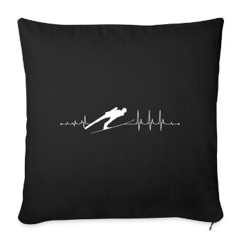 Heartbeat Sprint Silhouette - Sofa pillowcase 17,3'' x 17,3'' (45 x 45 cm) - black - Front