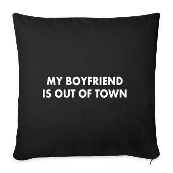 my boyfriend is out of town - Housse de coussin décorative 45 x 45 cm - noir - Devant