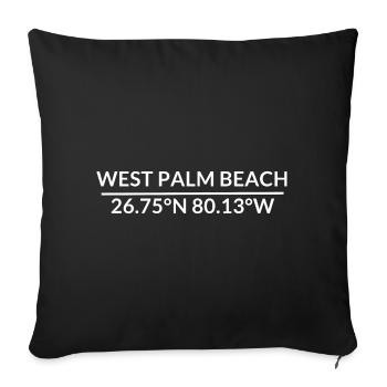 West Palm Beach Florida USA Koordinaten - Sofakissenbezug 45 x 45 cm - Schwarz - Vorne
