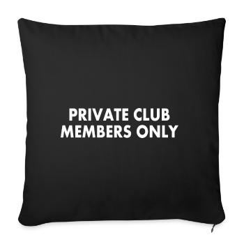 private club members only - Housse de coussin décorative 45 x 45 cm - noir - Devant