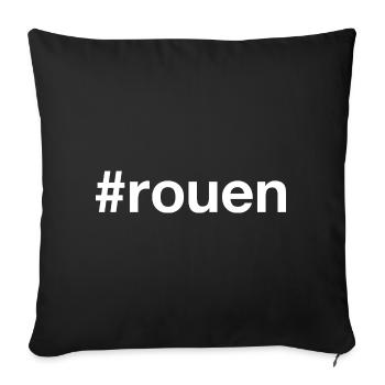 Rouen Frankreich France Hashtag - Housse de coussin décorative 45 x 45 cm - noir - Devant