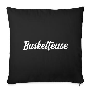 Basketteuse - Housse de coussin décorative 45 x 45 cm - noir - Devant