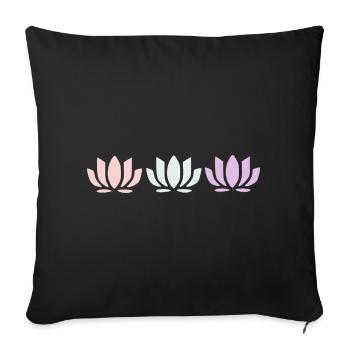 Lotus Flower Lotus Flowers Pastel Flower Blossom Yoga - Sofa pillowcase 17,3'' x 17,3'' (45 x 45 cm) - black - Front