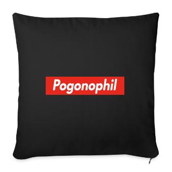 Pogonophil - Housse de coussin décorative 45 x 45 cm - noir - Devant