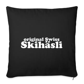original Swiss Skihäsli - Sofakissenbezug 45 x 45 cm - Schwarz - Vorne