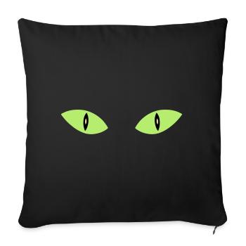 ★ Design colors changeable ★ Two cat eyes - Sofa pillowcase 17,3'' x 17,3'' (45 x 45 cm) - black - Front