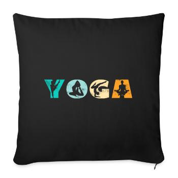 Yoga - Sofa pillowcase 17,3'' x 17,3'' (45 x 45 cm) - black - Front